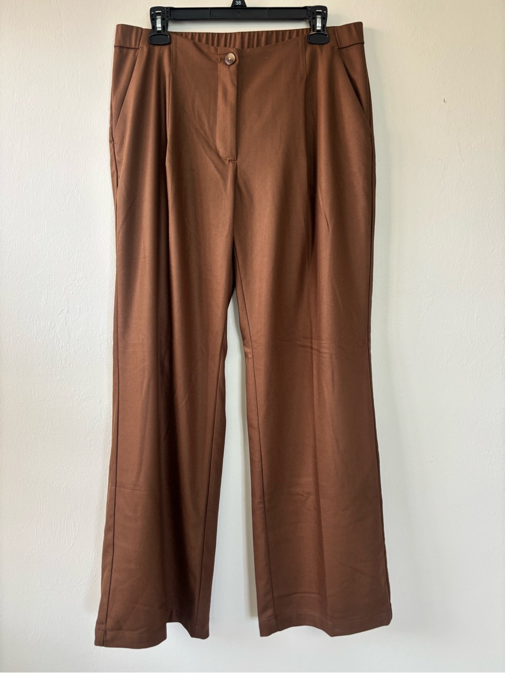 J. Jill Pleated Wide Leg Trousers Size 12 Chestnut Brown Pants
